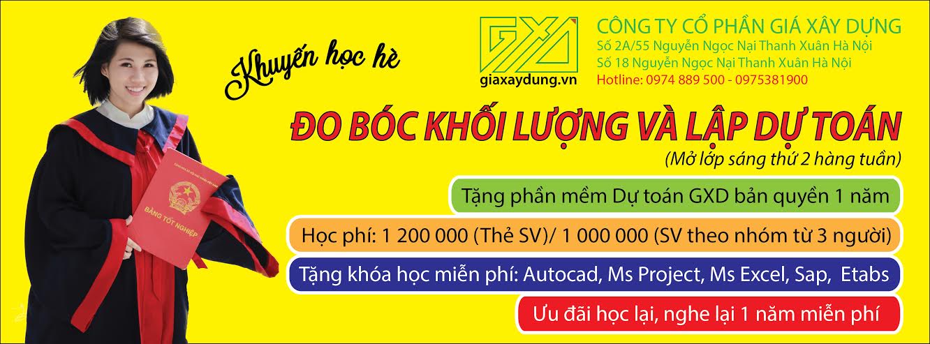 Học dự toán, dự thầu, đo bóc tại GXD JSC và lấy nhiều phần thưởng.