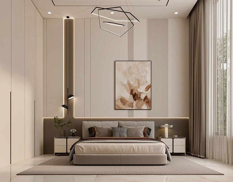 Thiết kế nội thất chung cư 60m2 với phòng ngủ master sang trọng