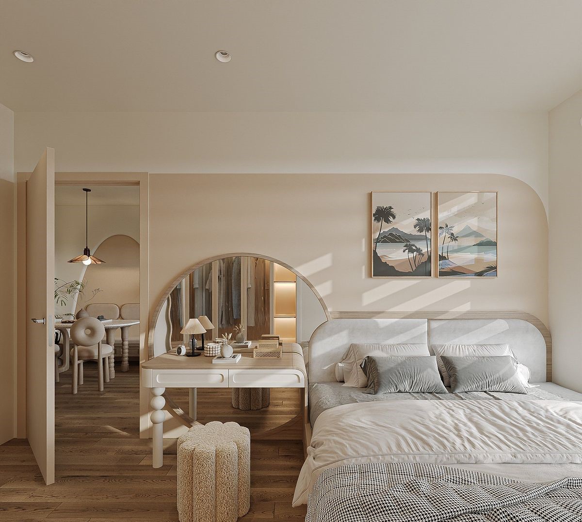 Phòng ngủ phụ chung cư 60m2