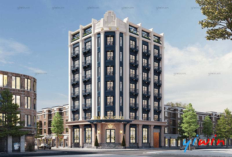 Khách sạn 3 sao Tân An Hotel phong cách tân cổ điển gây ấn tượng với mặt tiền bề thế.png