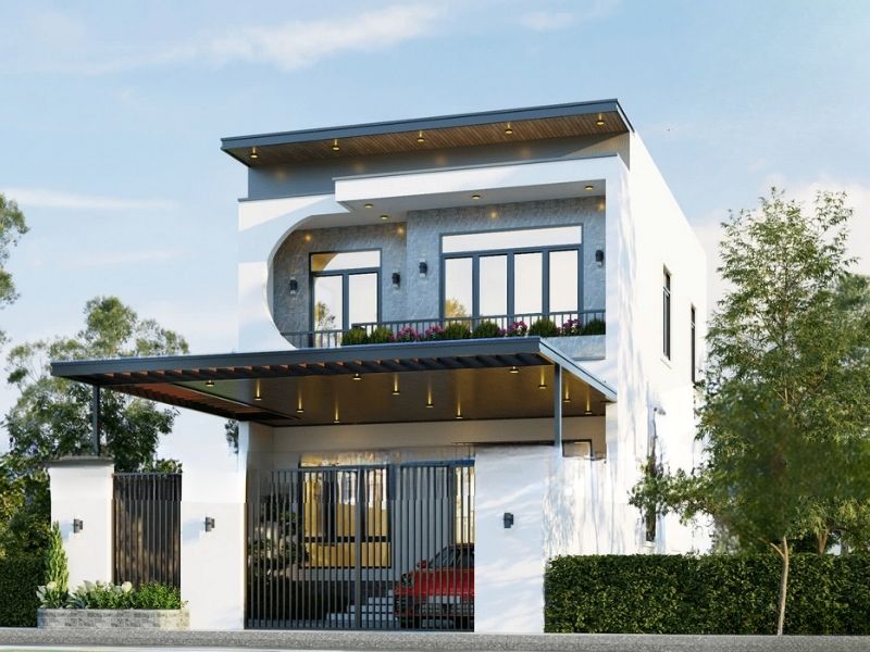 Mẫu nhà 2 tầng 4 phòng ngủ 80m2 mặt tiền trang trí hình bán nguyệt tạo điểm...jpg