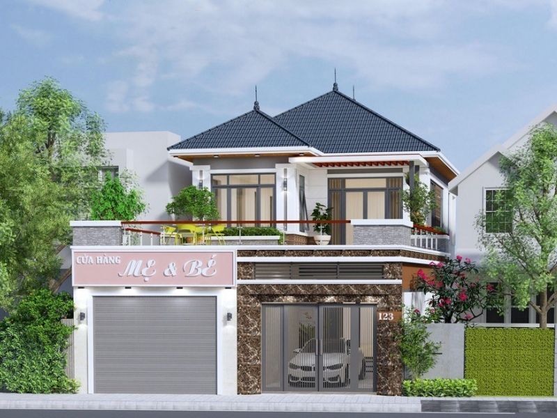 Mẫu thiết kế nhà ở kết hợp kinh doanh với quy mô 2 tầng tối ưu diện tí...jpg