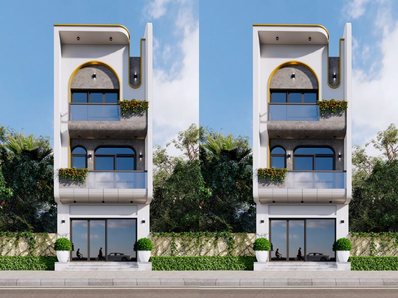 Mẫu thiết kế nhà phố 100m2 3 tầng 5 phòng ngủ (4x25m) với cách kết hợp mà...jpg