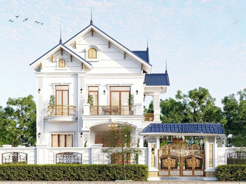 Nhà 75m2 2 tầng mái Thái nổi bật với chi tiết sắt mỹ thuật tinh tế Xây du...jpg