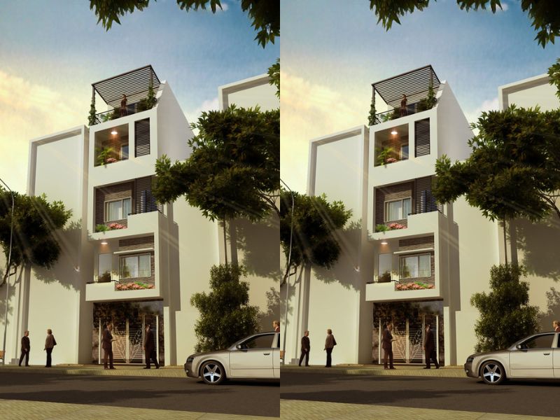Phối cảnh 3D mẫu nhà lệch tầng 4x12 quy mô 5 tầng với cầu thang thông tầng...jpg