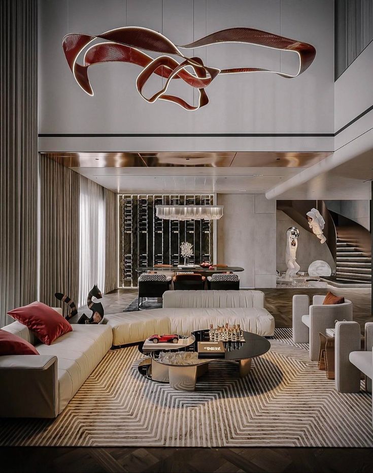 Thiết kế phòng khách thông tầng căn hộ Duplex sang trọng