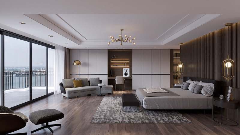 Thiết kế chung cư 2 phòng ngủ master